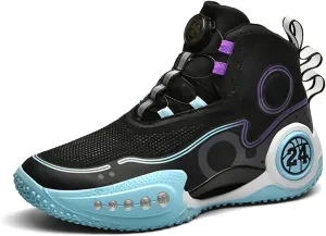 Mens Basketball Shoes Non Slip Sneakers Professional Basketball Sports Shoes for Men Running Shoes (Black,5)