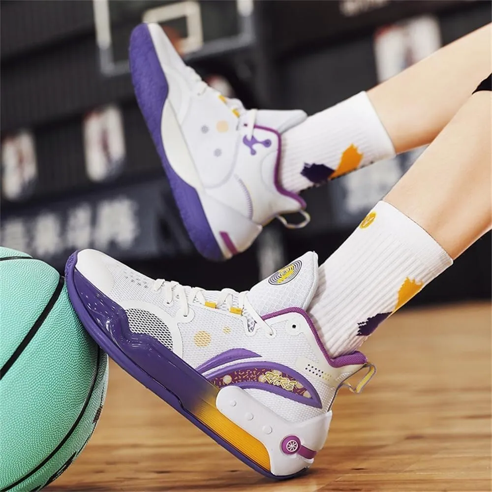 Men's Basketball Shoes with Breathable Non Slip Soft Sole Fashionable Sports Training Basketball Boots