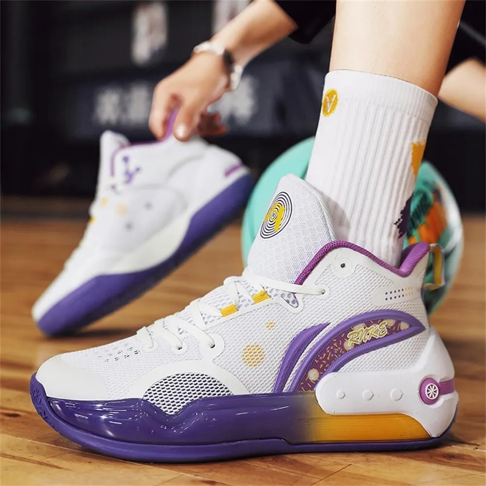 Men's Basketball Shoes with Breathable Non Slip Soft Sole Fashionable Sports Training Basketball Boots