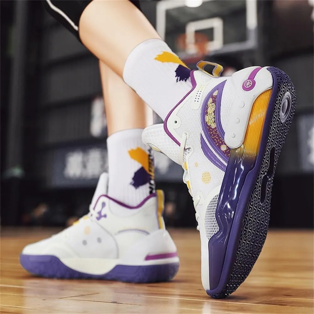 Men's Basketball Shoes with Breathable Non Slip Soft Sole Fashionable Sports Training Basketball Boots