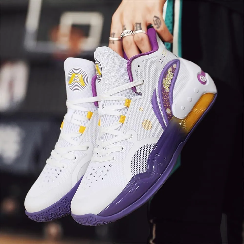 Men's Basketball Shoes with Breathable Non Slip Soft Sole Fashionable Sports Training Basketball Boots
