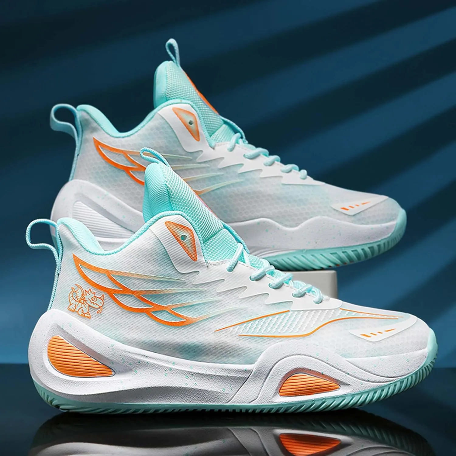 Mens Womens Couples Lace Up Mid Top Casual Sneakers Rubber Sole Non Slip Basketball Sneakers Comfortable and Breathable Running ShoesWear Resistant and Durable Fitness Training Shoes Walking Shoes