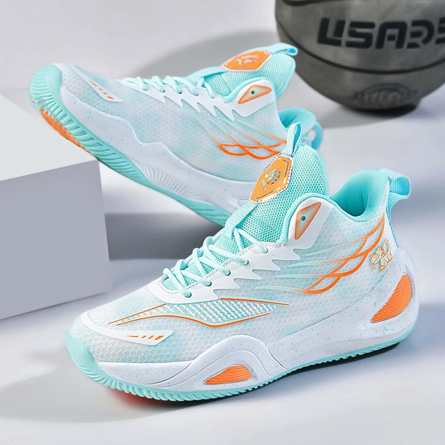 Mens Womens Couples Lace Up Mid Top Casual Sneakers Rubber Sole Non Slip Basketball Sneakers Comfortable and Breathable Running ShoesWear Resistant and Durable Fitness Training Shoes Walking Shoes
