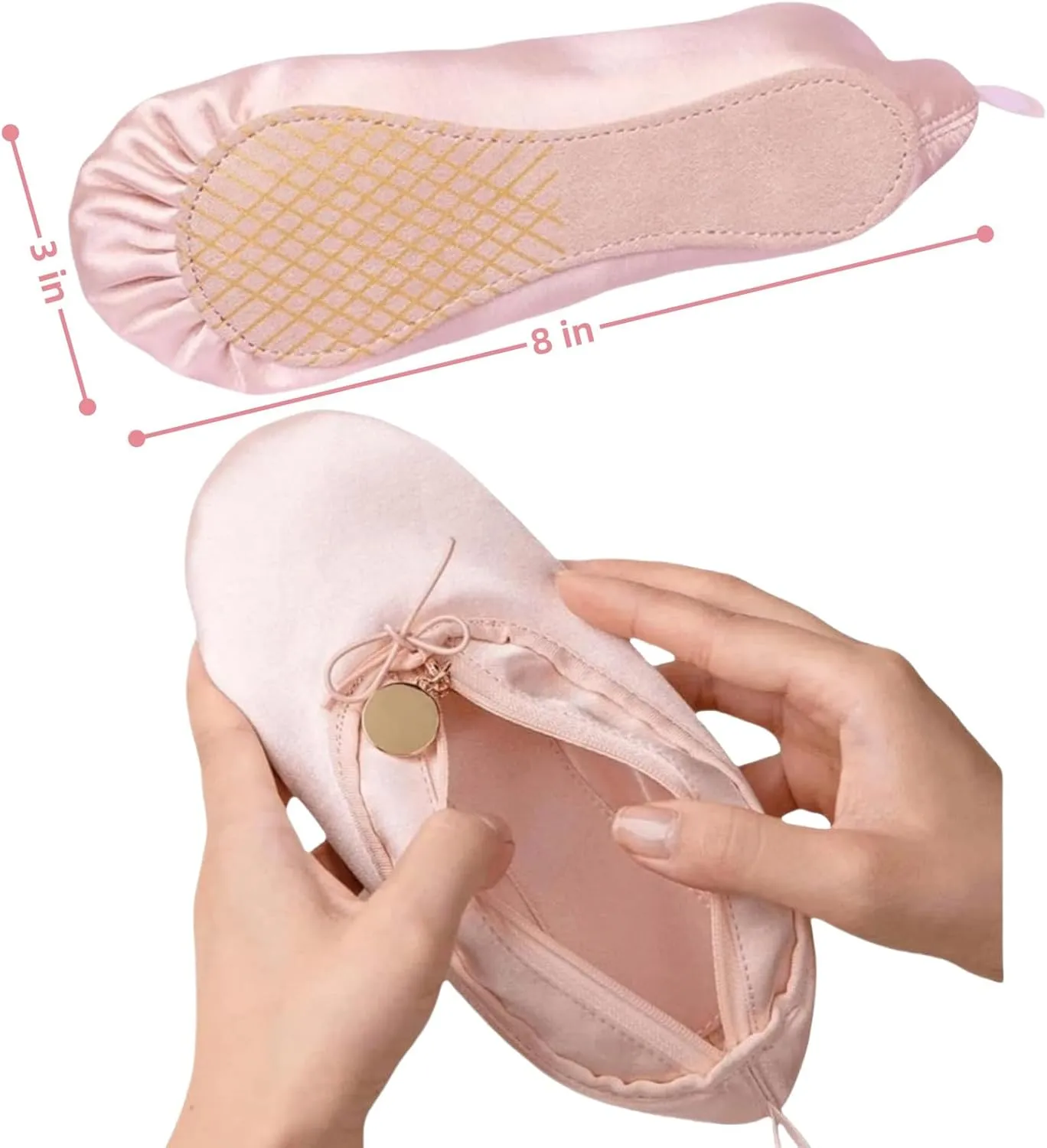 Pink Ballet Dance Recital Gifts for Girls Women, Ballet Slipper Shoe Pouch Ballerina Makeup Bag Dancer Stuff (Hair Accessories B)