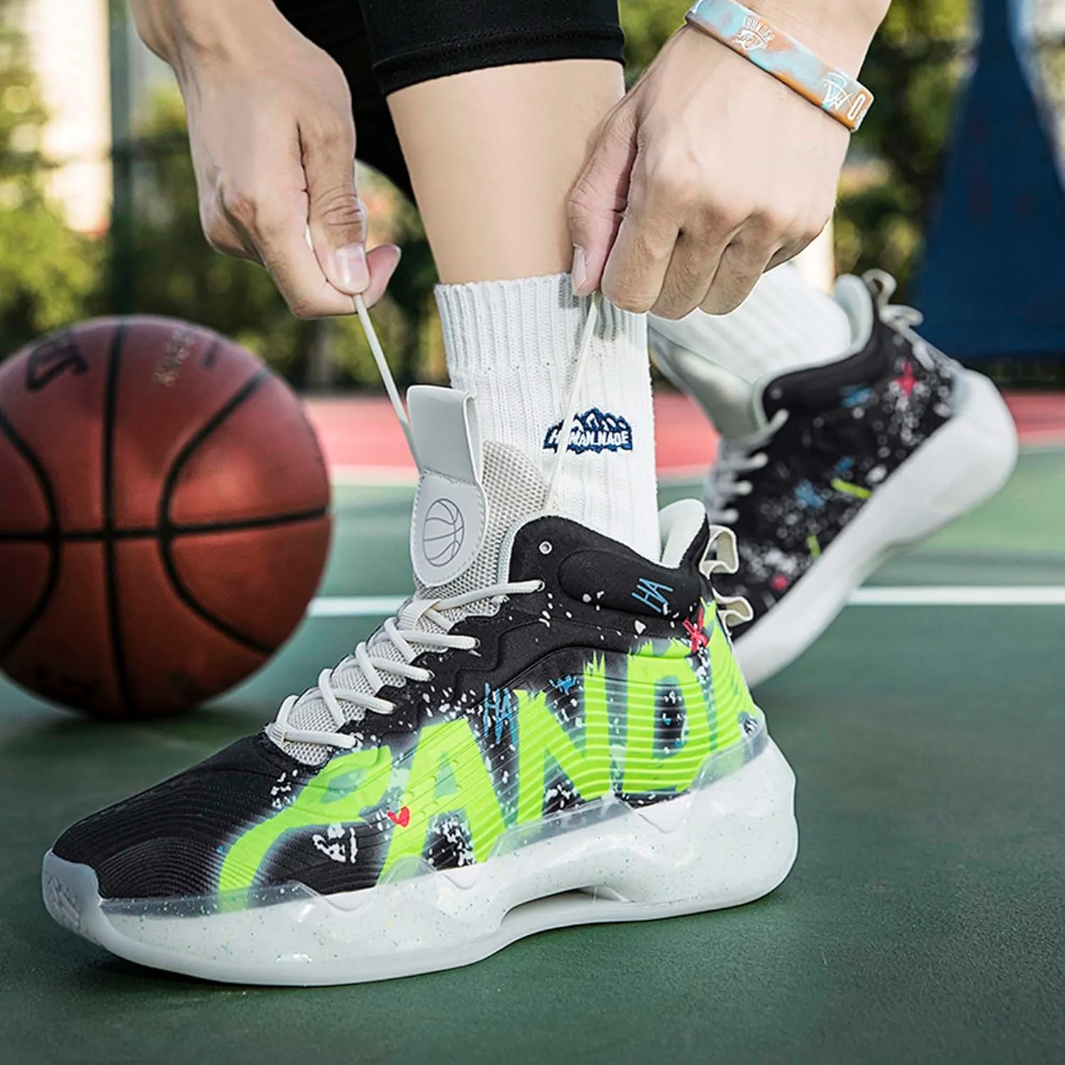Practical Hiking Leisure Travel Basketball Shoes, Durable Sports Shoes for Competitive Training, Fashionable Breathable Mesh Basketball Shoes
