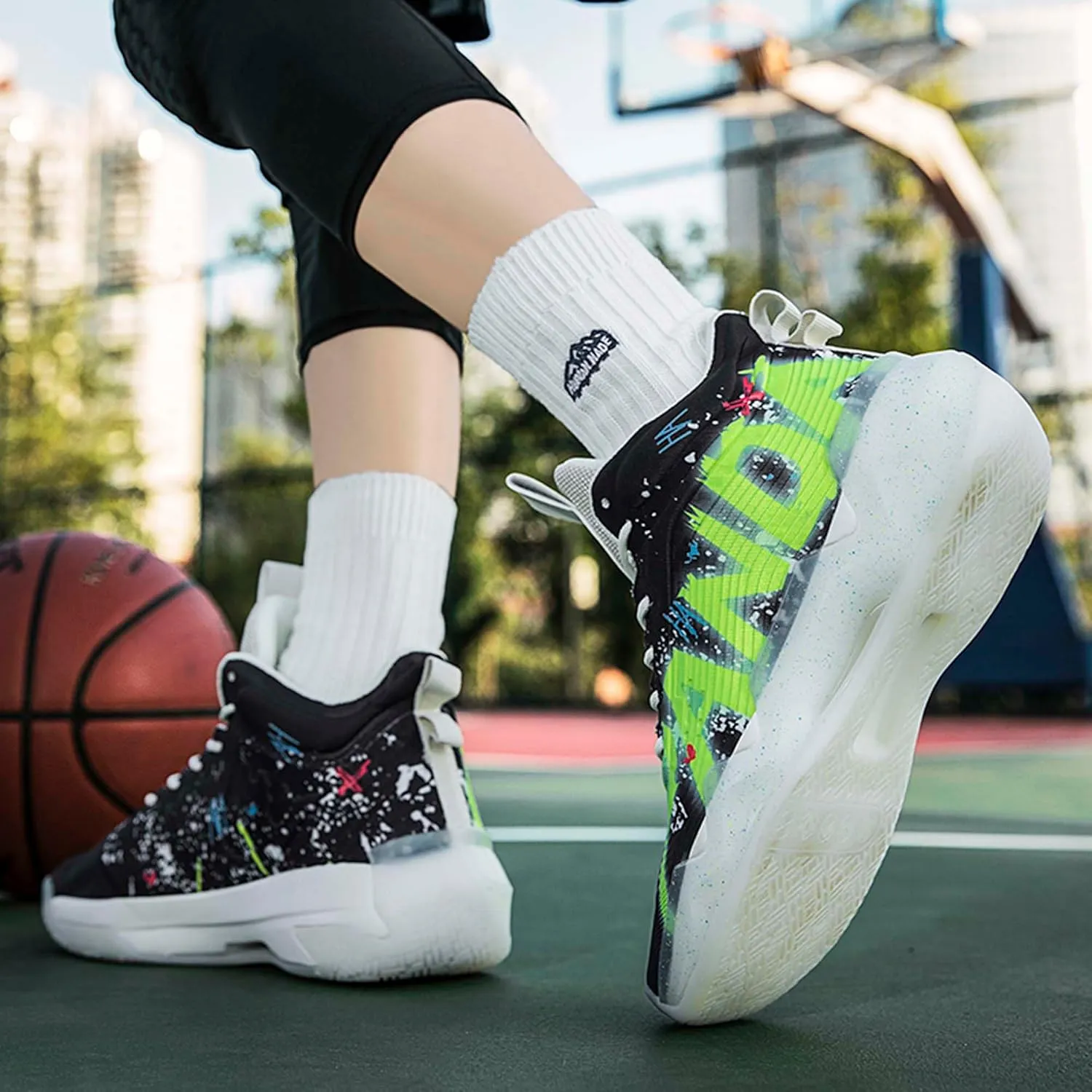 Practical Hiking Leisure Travel Basketball Shoes, Durable Sports Shoes for Competitive Training, Fashionable Breathable Mesh Basketball Shoes