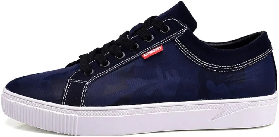 QISHENG Men's Flowers Canvas Low Skateboarding Casual Shoes