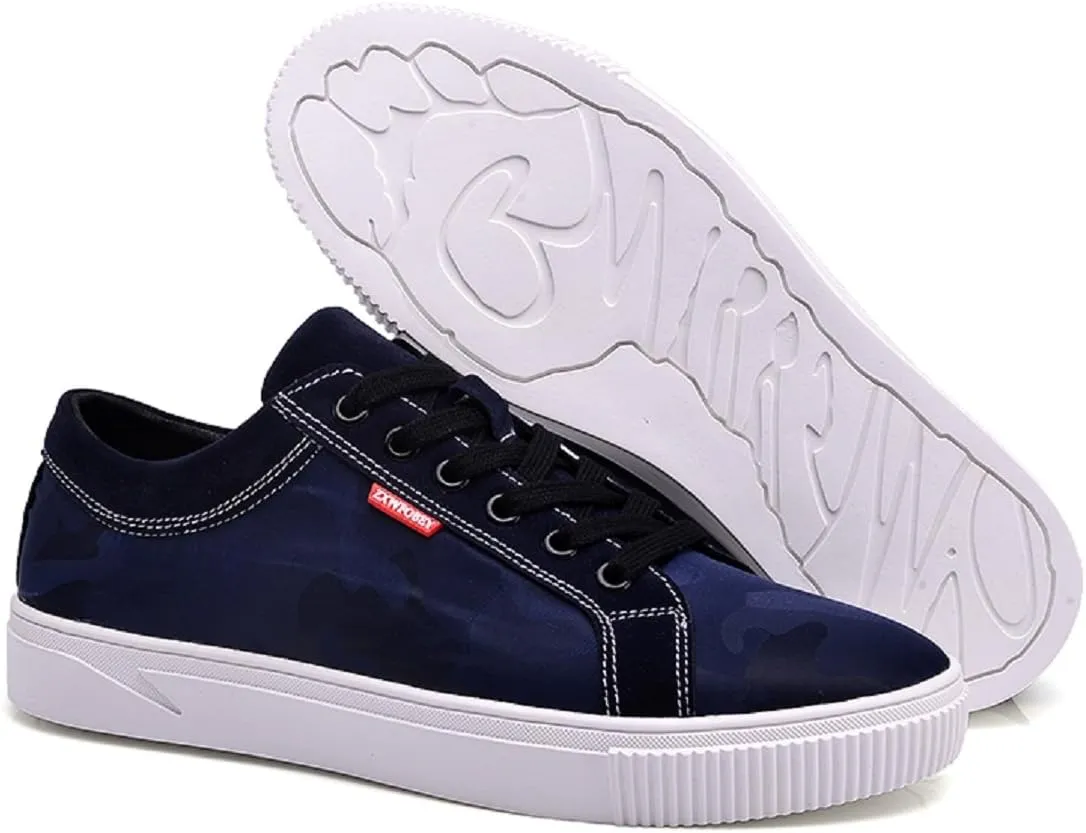 QISHENG Men's Flowers Canvas Low Skateboarding Casual Shoes