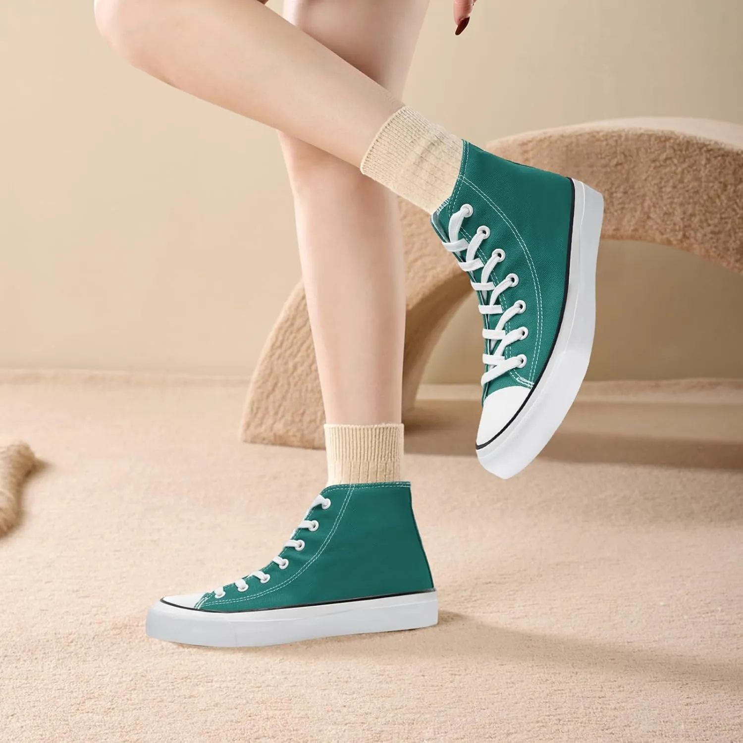 rosyclo Canvas Shoes for Women and Men, High Top Canvas Sneakers Fashion Lace Up Comfortable Womens Classic Casual Tennis Walking Shoes