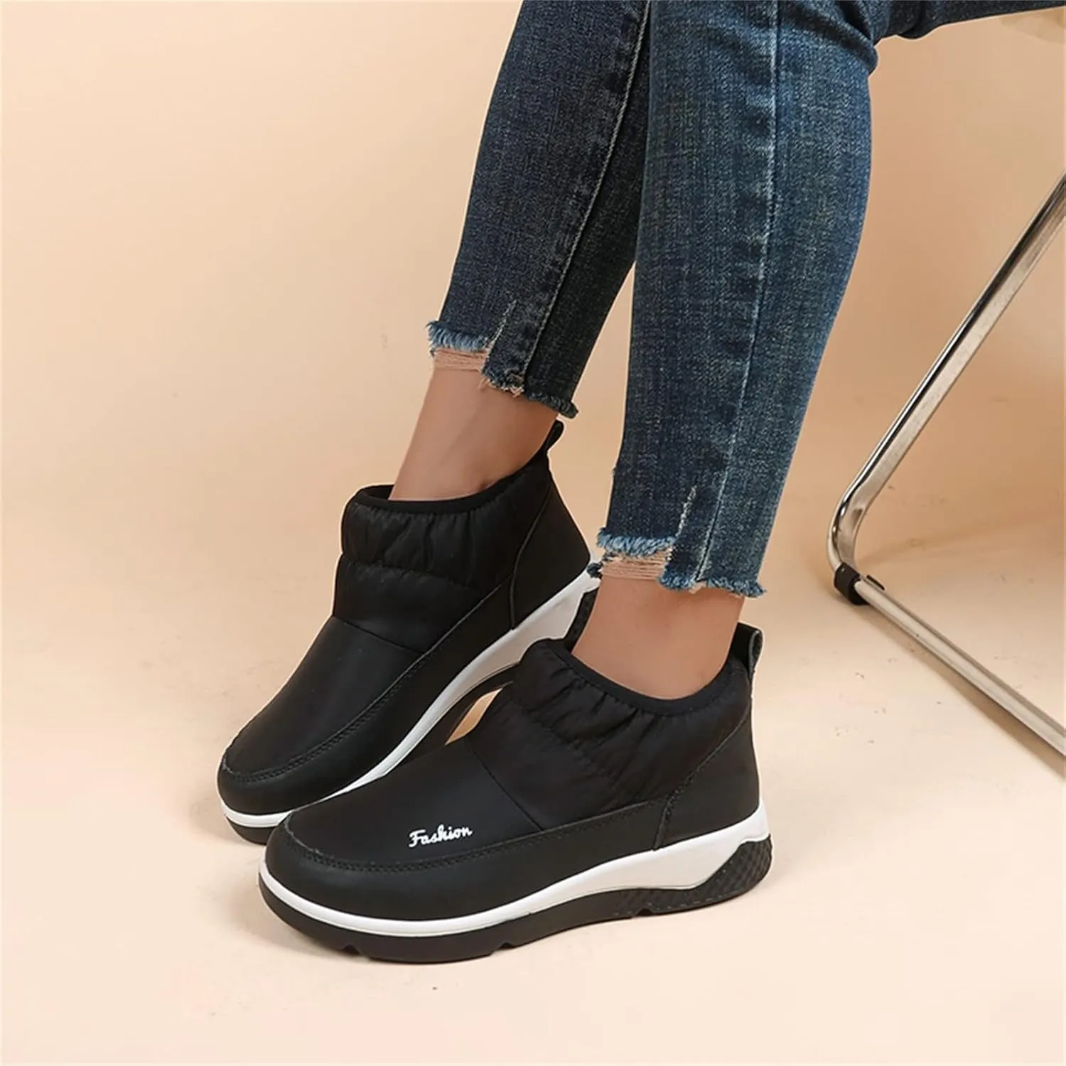Snow Boots for Women Cute Women's Waterproof Boots Work Cute Knee High Winter Boots for Women Waterproof Women's Winter Ankle Booties Womens Winter Hiking Boots Waterproof