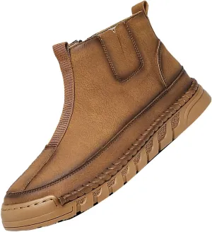 Snow Shoes For Men Leather Slip On Ankle Booties Non-Slip Casual Shoes Hiking Boots Women aterproof