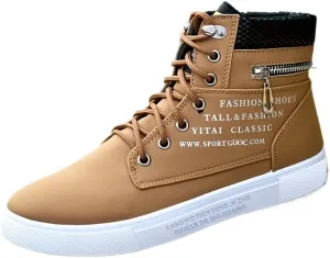 Versatile Suede Men's Boots Men's Skater Shoes- Comfort Rubber Sole and Lace-Up Closure, Seasons and Occasions