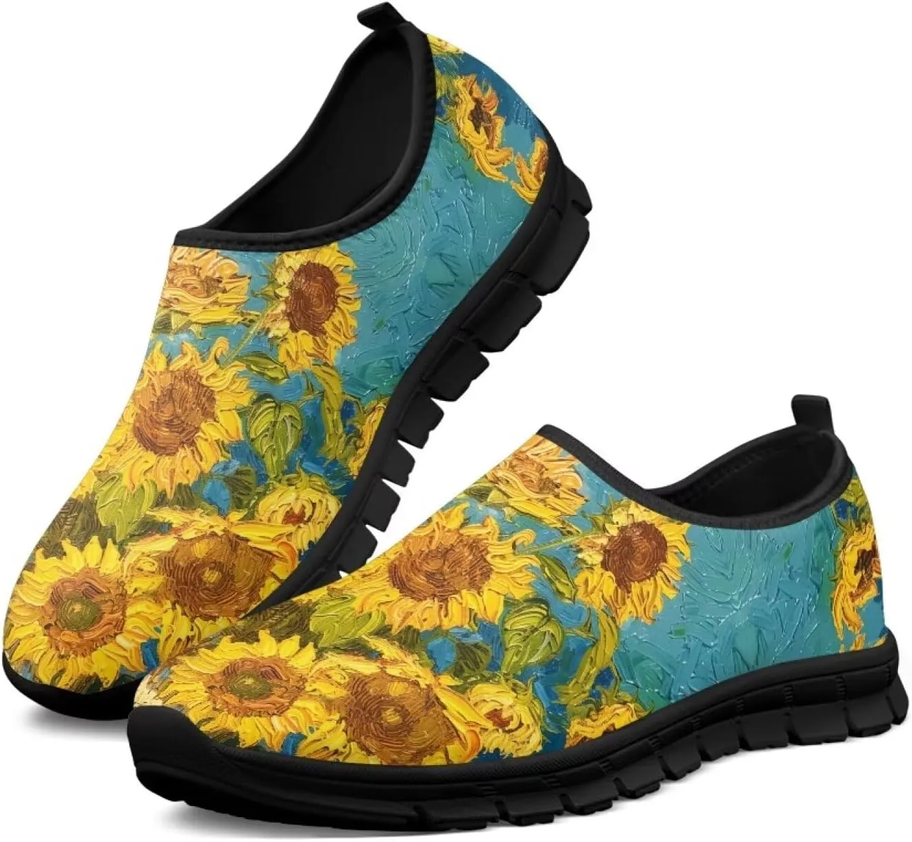 Walking Sneakers for Women Casual Slip On Shoes Black
