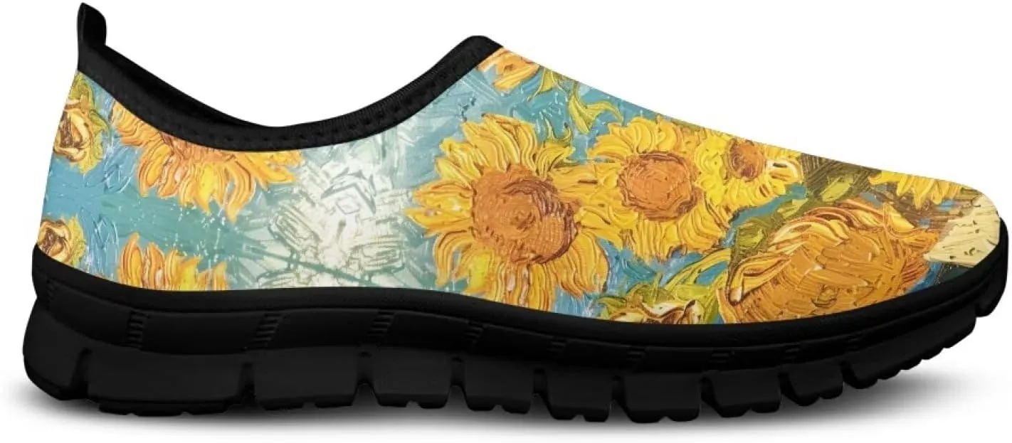 Walking Sneakers for Women Casual Slip On Shoes Black