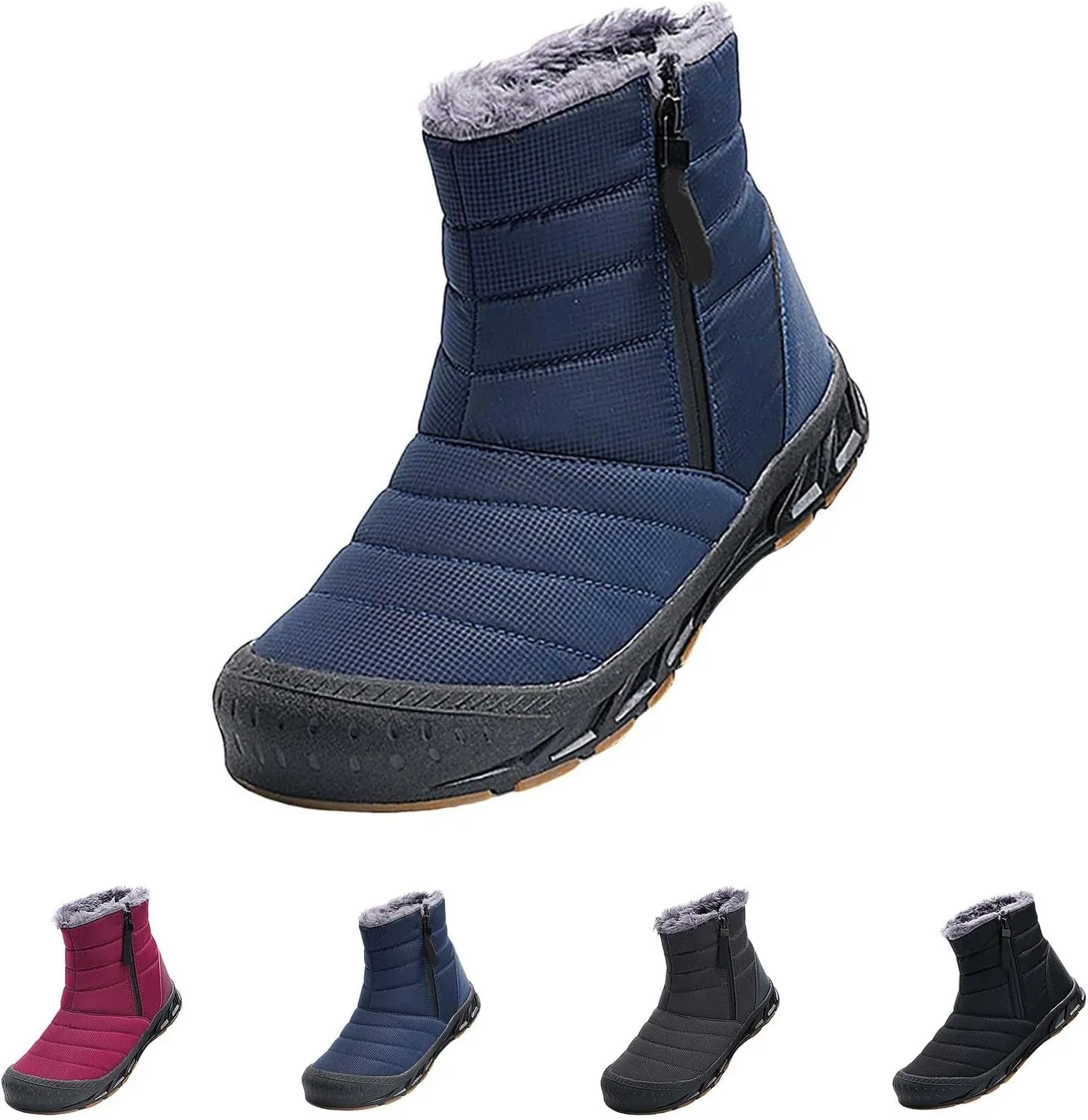 Waterproof Snow Boots for Men Warm Plush Lined Men's Snow Boots Non Slip Lightweight for Outdoor Hiking Work