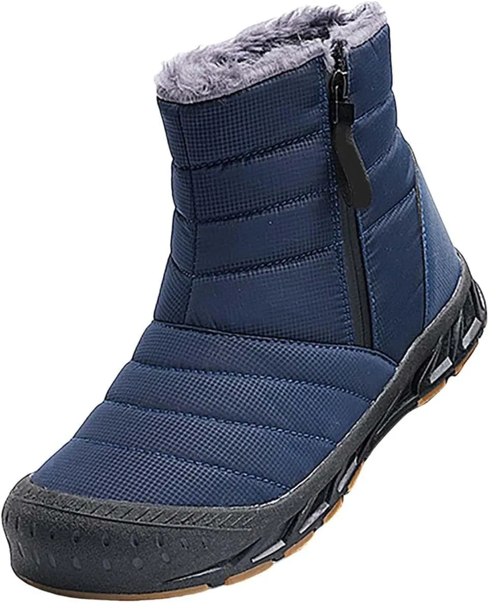 Waterproof Snow Boots for Men Warm Plush Lined Men's Snow Boots Non Slip Lightweight for Outdoor Hiking Work