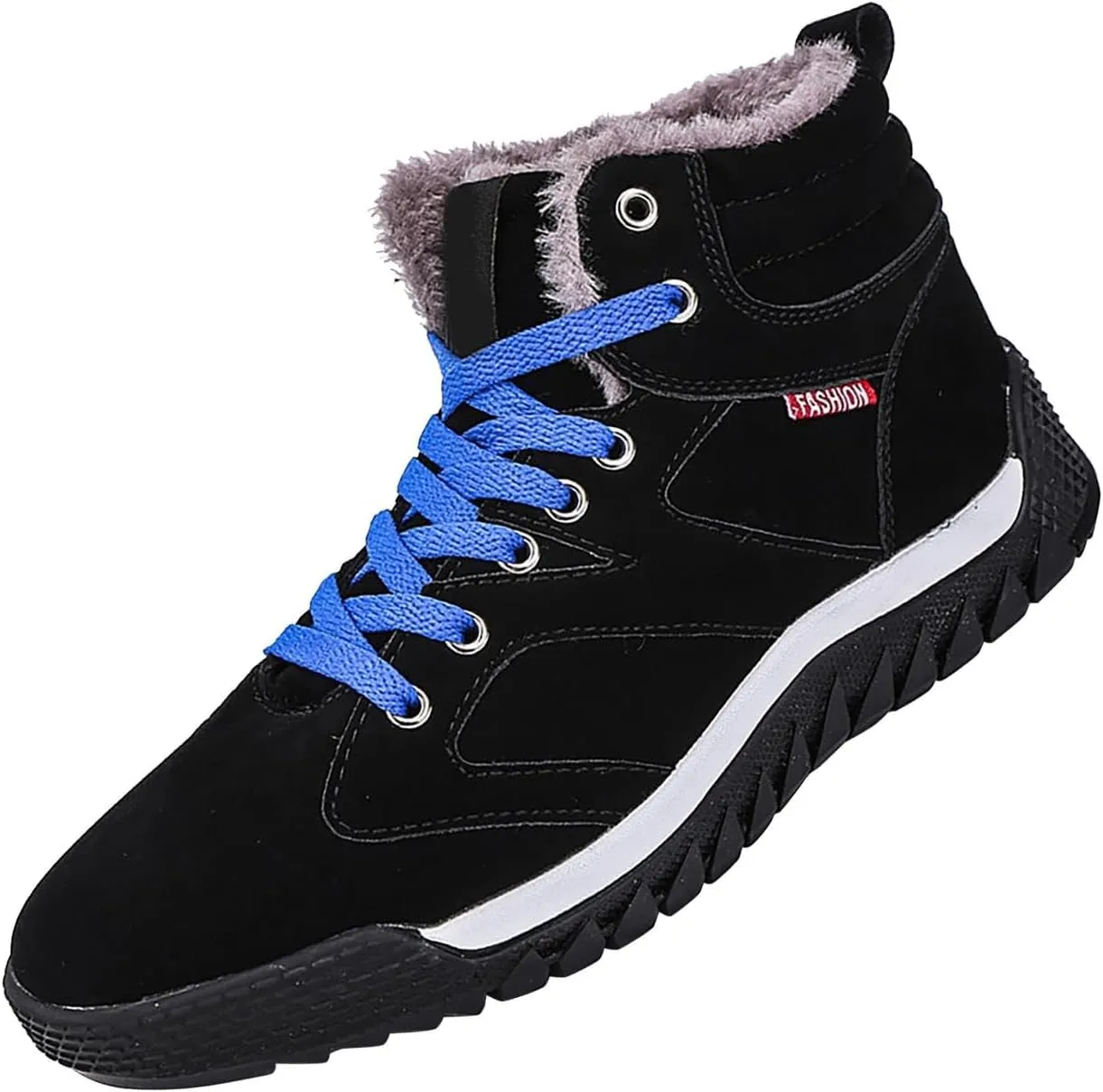 White Furry Snow Boots for Women Short Black Snow Boots Women Fur Lined Boots Womens Warm Boots Womens Winter Boots Waterproof Insulated Ankle Early Prime of Day Deals 2024