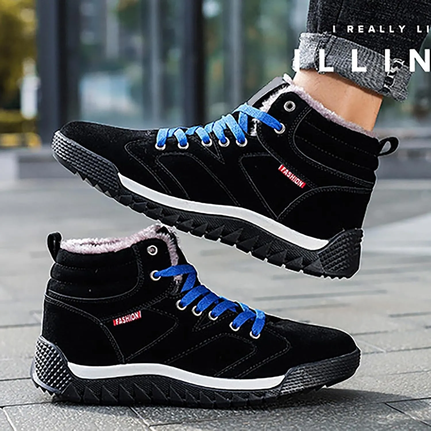 White Furry Snow Boots for Women Short Black Snow Boots Women Fur Lined Boots Womens Warm Boots Womens Winter Boots Waterproof Insulated Ankle Early Prime of Day Deals 2024