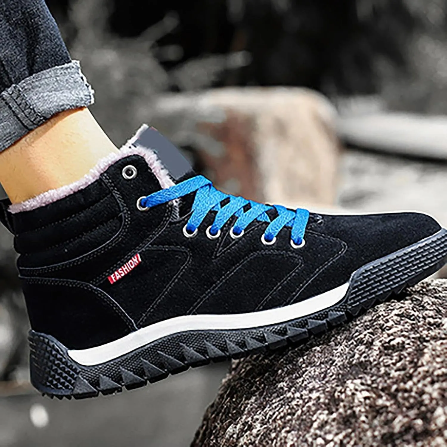 White Furry Snow Boots for Women Short Black Snow Boots Women Fur Lined Boots Womens Warm Boots Womens Winter Boots Waterproof Insulated Ankle Early Prime of Day Deals 2024