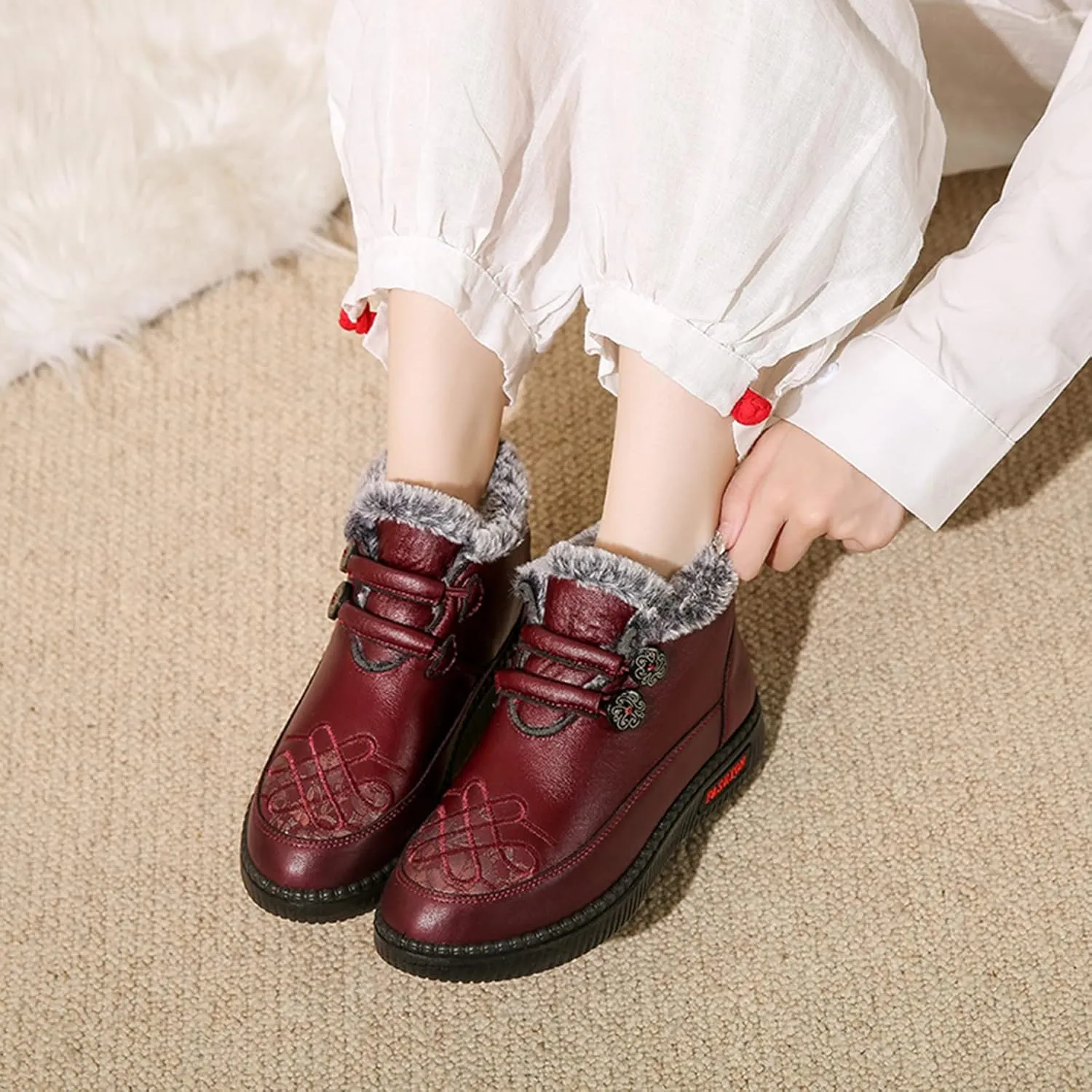 Winter Boots for Women Waterproof Snow 11 Wide Women's Waterproof Boots Wide Width Ankle Women Snow Boots 7 Wide Snow Boots Waterproof for Women Botas De Frio