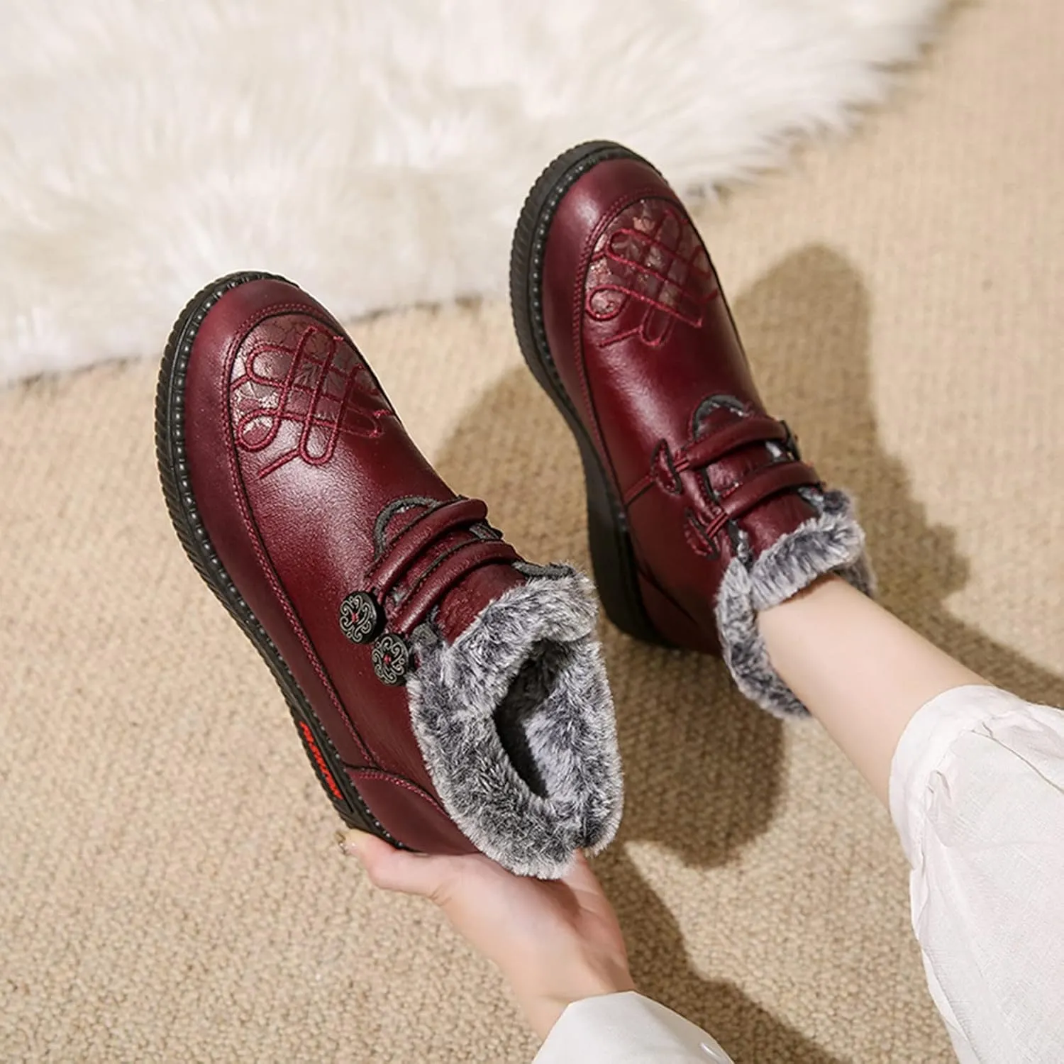 Winter Boots for Women Waterproof Snow 11 Wide Women's Waterproof Boots Wide Width Ankle Women Snow Boots 7 Wide Snow Boots Waterproof for Women Botas De Frio