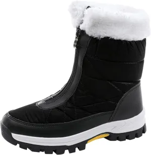 Winter Boots for Women Waterproof Snow Wide Women's Tall Waterproof Winter Boots Womens Snow Boots Wide Calf Women Brown Boots Outdoor Waterproof Botas Para El Invierno De Mujeres