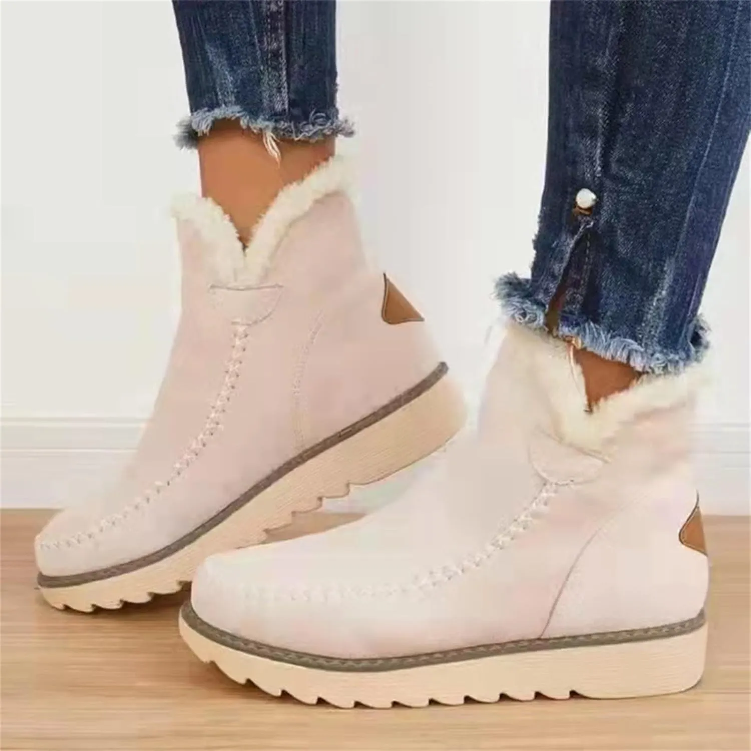Winter Boots for Women Wide Width Womens Tall Winter Boots Waterproof Fur Lined Mid Calf Winter Boots Women Tall Snow Boots Waterproof Insulated Boots for Women Winter Waterproof