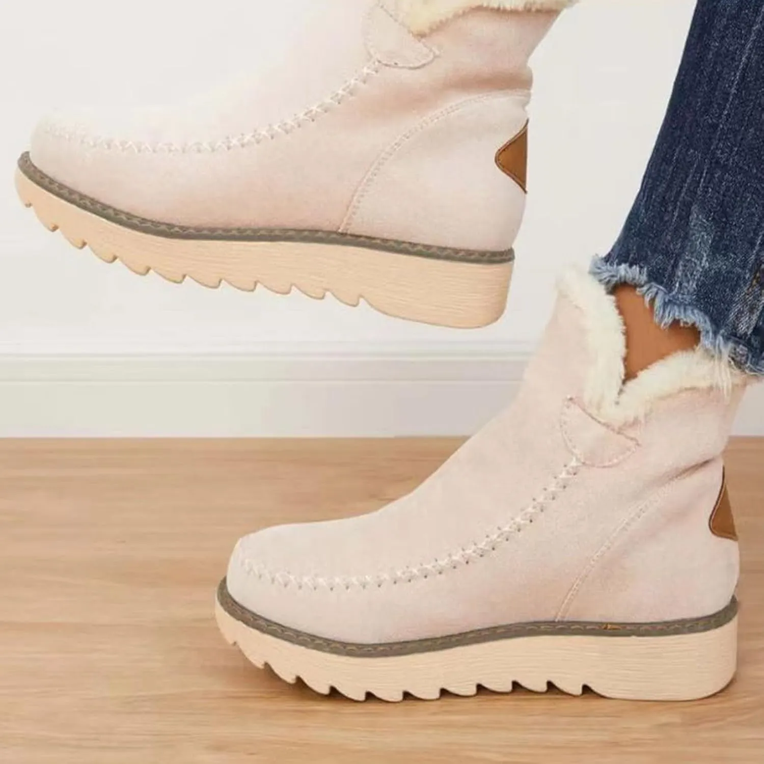 Winter Boots for Women Wide Width Womens Tall Winter Boots Waterproof Fur Lined Mid Calf Winter Boots Women Tall Snow Boots Waterproof Insulated Boots for Women Winter Waterproof