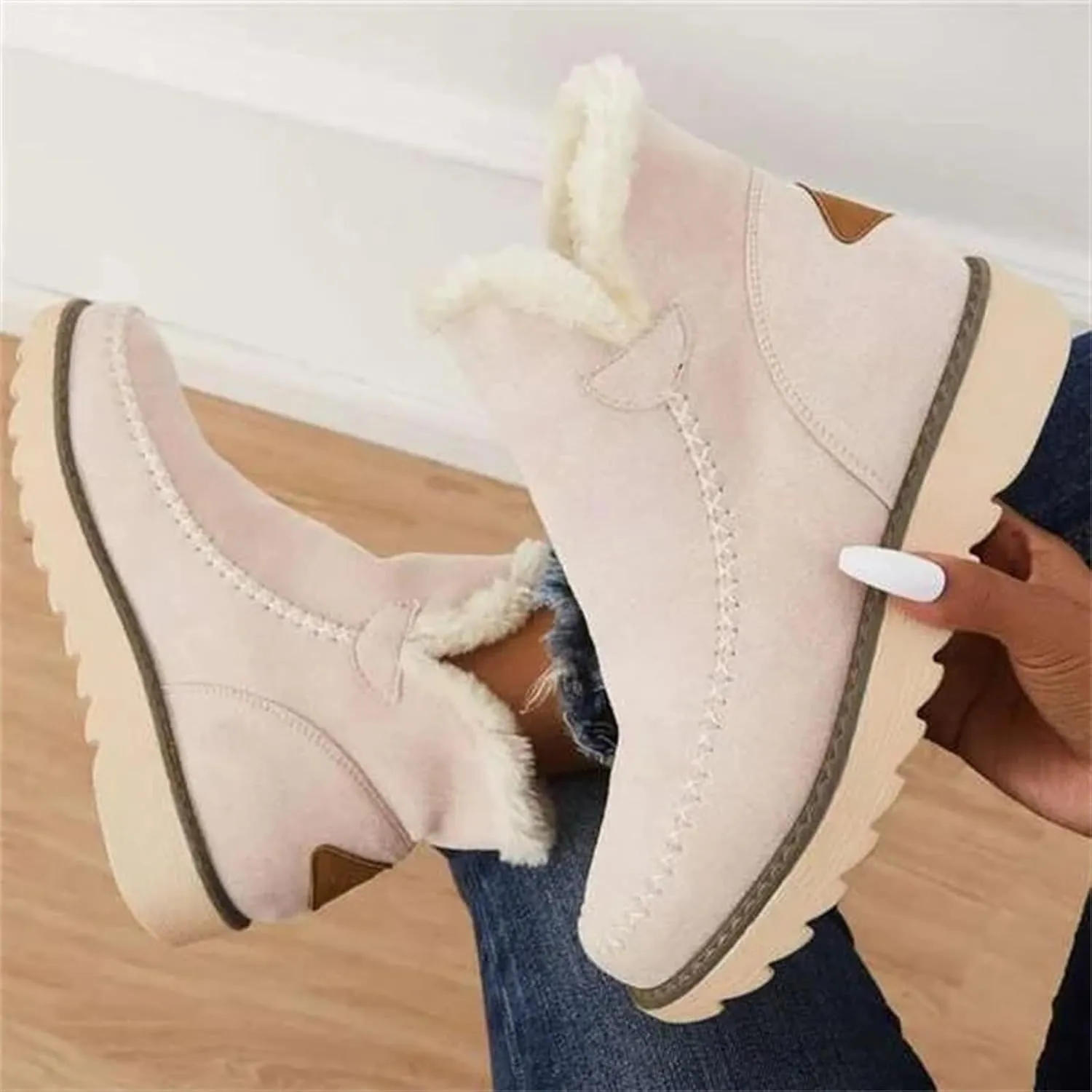 Winter Boots for Women Wide Width Womens Tall Winter Boots Waterproof Fur Lined Mid Calf Winter Boots Women Tall Snow Boots Waterproof Insulated Boots for Women Winter Waterproof