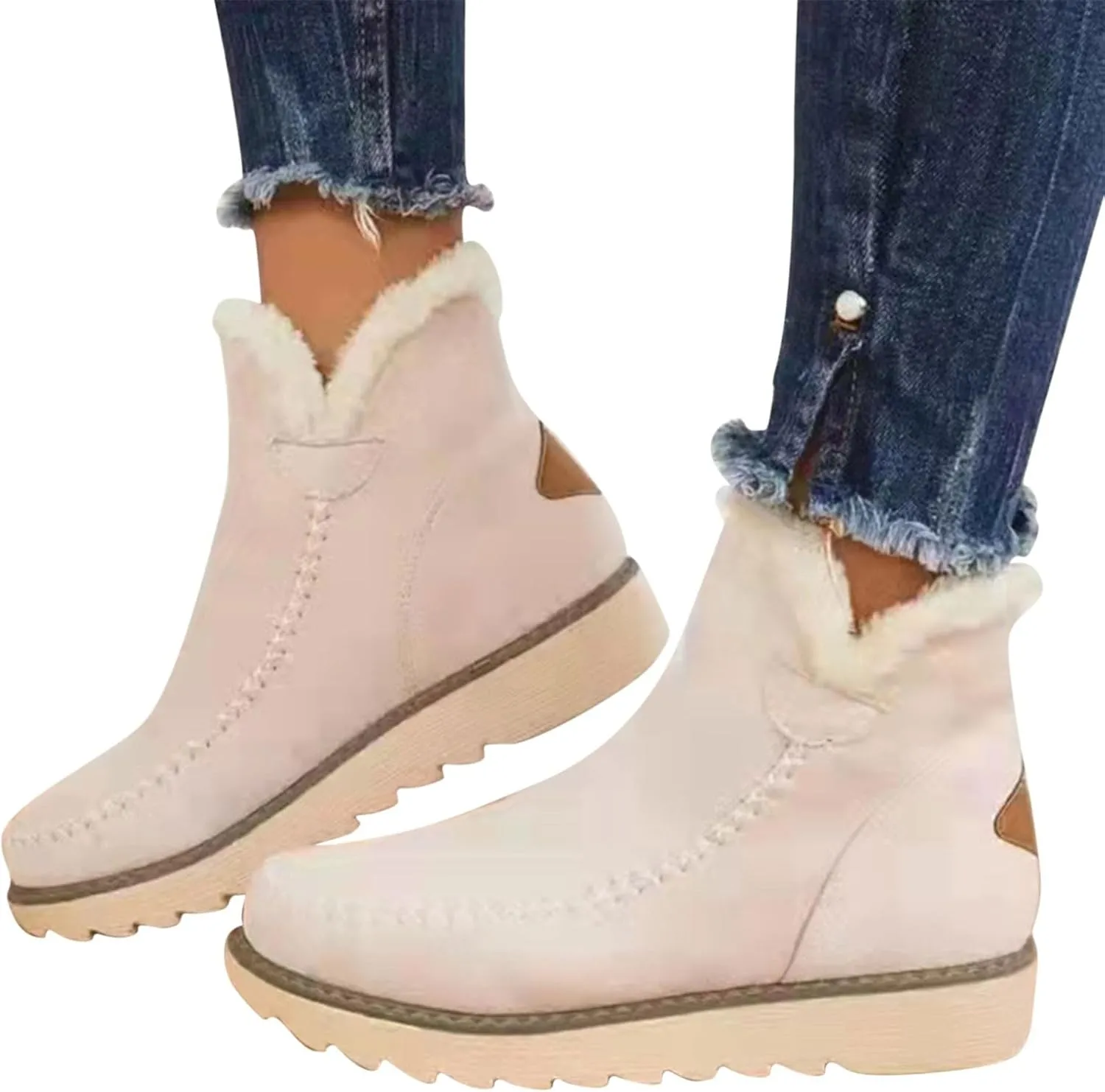 Winter Boots for Women Wide Width Womens Tall Winter Boots Waterproof Fur Lined Mid Calf Winter Boots Women Tall Snow Boots Waterproof Insulated Boots for Women Winter Waterproof