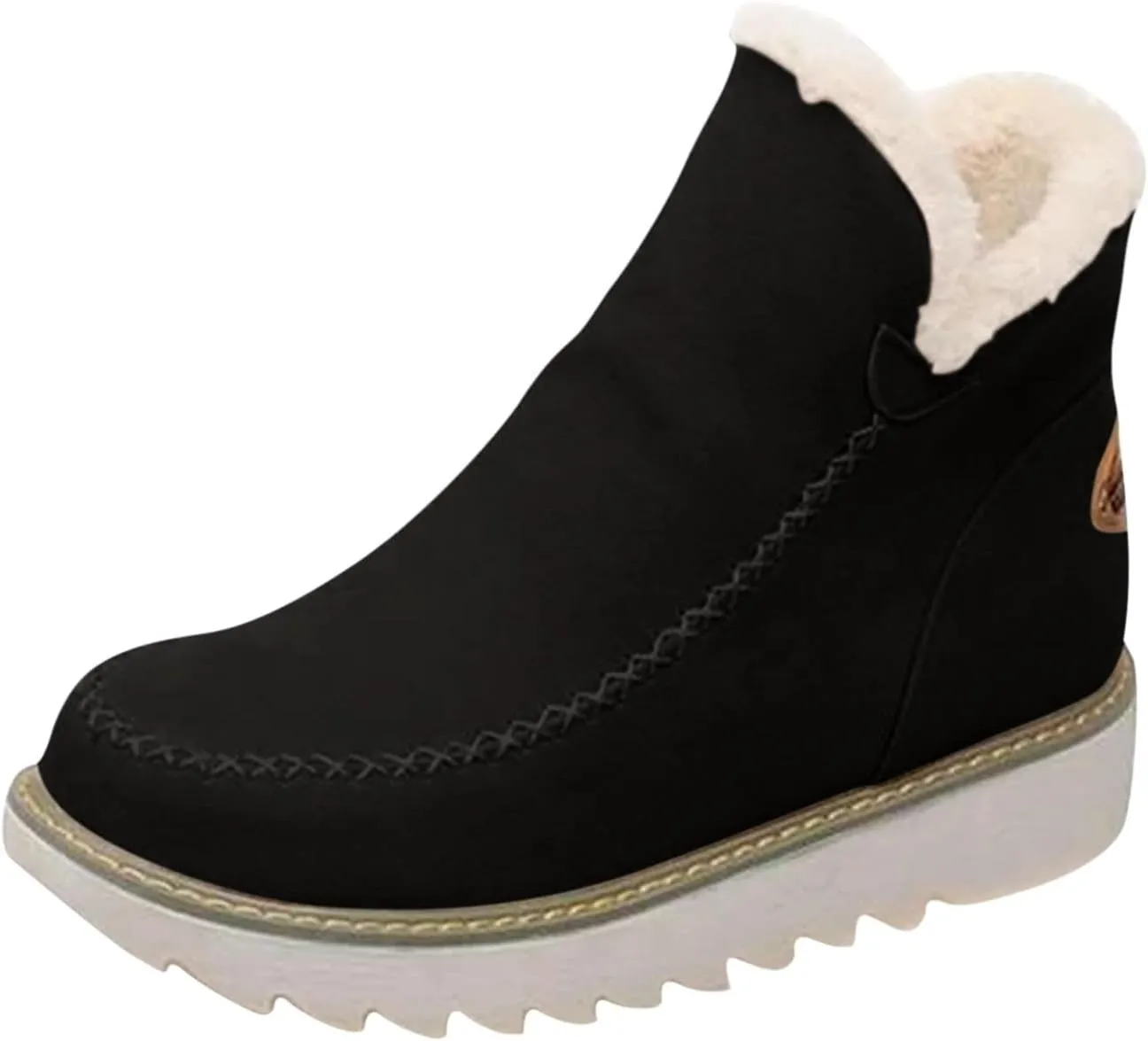 Winter Boots for Women Wide Width Womens Tall Winter Boots Waterproof Fur Lined Mid Calf Winter Boots Women Tall Snow Boots Waterproof Insulated Boots for Women Winter Waterproof