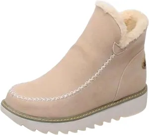 Winter Boots for Women Wide Width Womens Tall Winter Boots Waterproof Fur Lined Mid Calf Winter Boots Women Tall Snow Boots Waterproof Insulated Boots for Women Winter Waterproof
