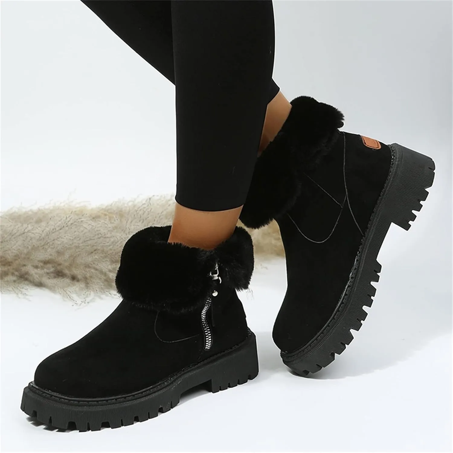 Winter Waterproof Boots for Woman Womens Winter Boots Wide Feet Womens Wide Width Snow Boots Waterproof Insulated Hiking Boots Women Waterproof Lightweight Wide Width Botas Para Nieve