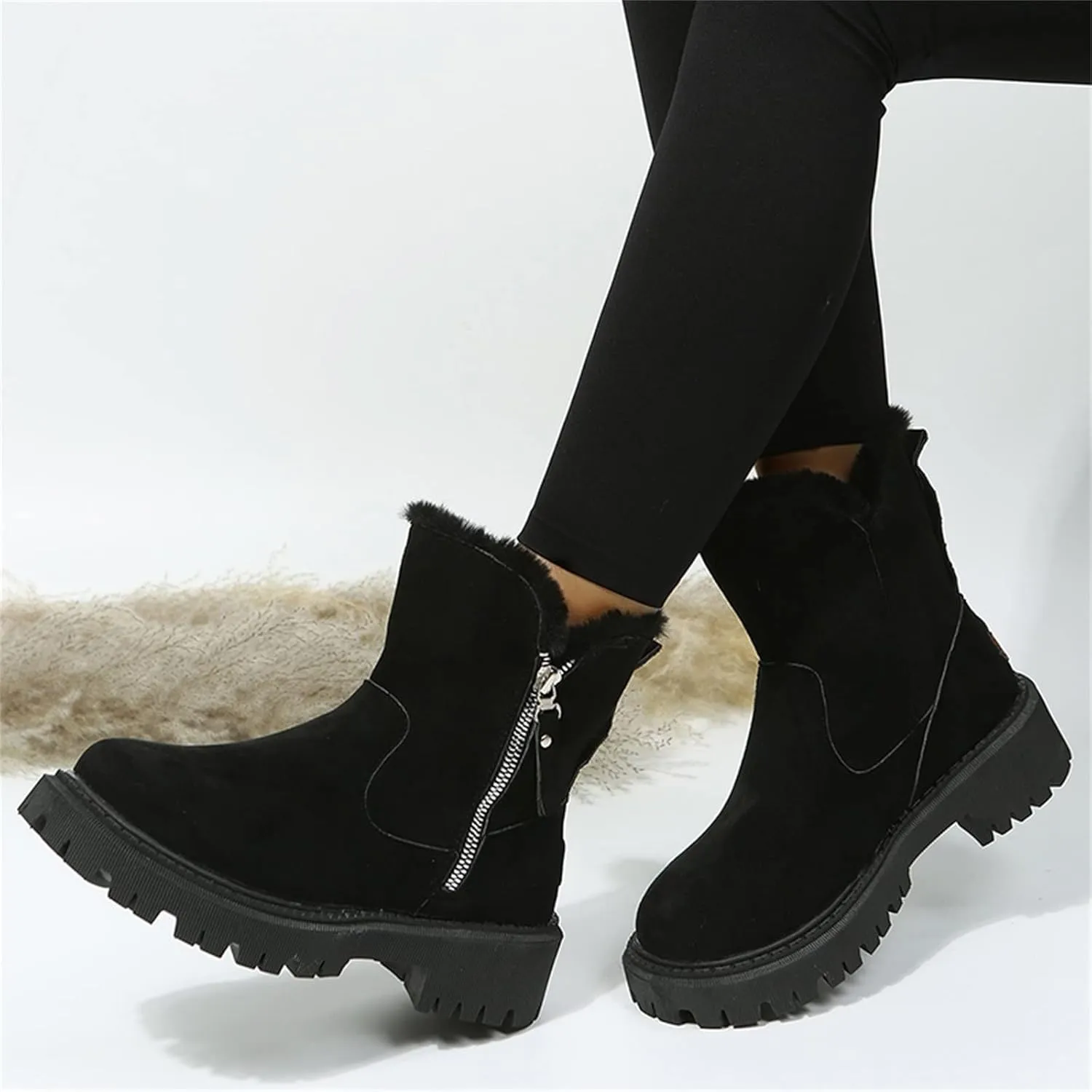 Winter Waterproof Boots for Woman Womens Winter Boots Wide Feet Womens Wide Width Snow Boots Waterproof Insulated Hiking Boots Women Waterproof Lightweight Wide Width Botas Para Nieve