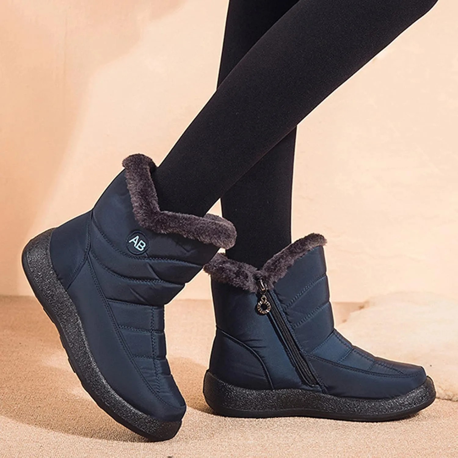 Womens Slip on Snow Boots Waterproof Women's Black Waterproof Snow Boots Snow Boots Womens Slip on Ankle Winter Boots for Women Waterproof Womens Winter Hiking Boots