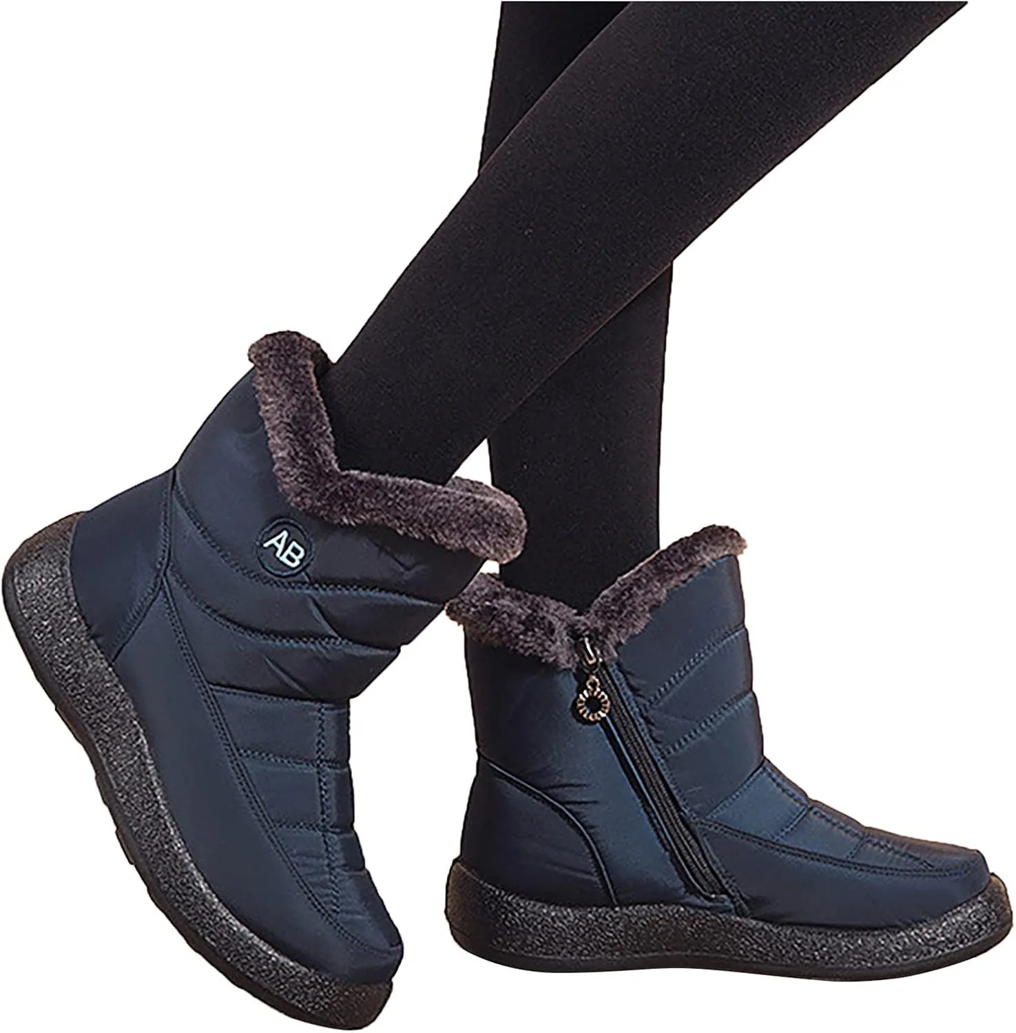 Womens Slip on Snow Boots Waterproof Women's Black Waterproof Snow Boots Snow Boots Womens Slip on Ankle Winter Boots for Women Waterproof Womens Winter Hiking Boots