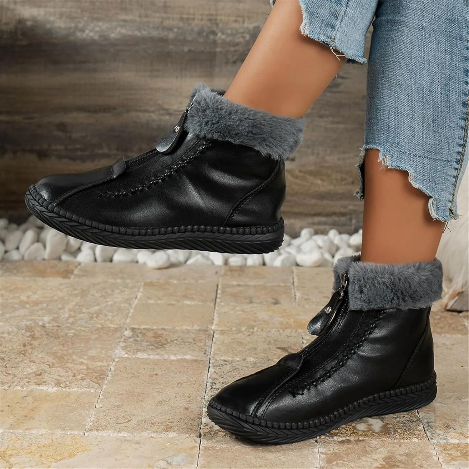 Womens Snow Boots Waterproof Wide Winter Long Boots for Women Waterproof Snow Insulated Women Winter Boots Non Slip Woman Waterproof Snow Boots Botas Para Motocicleta Mujer