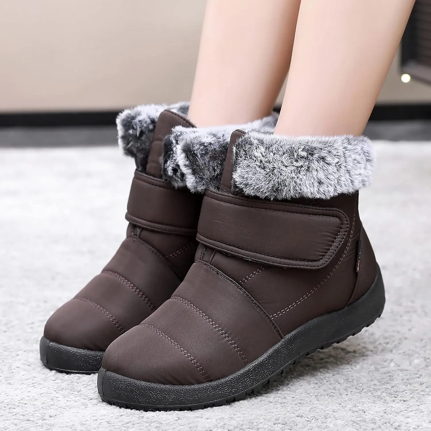 Womens Tall Snow Boots Waterproof Insulated Winter Ankle Dress Boots for Women Waterproof Snow Snow Boots Women Cute Women's Winter Ankle Booties Womens Leather Hiking Boots Waterproof