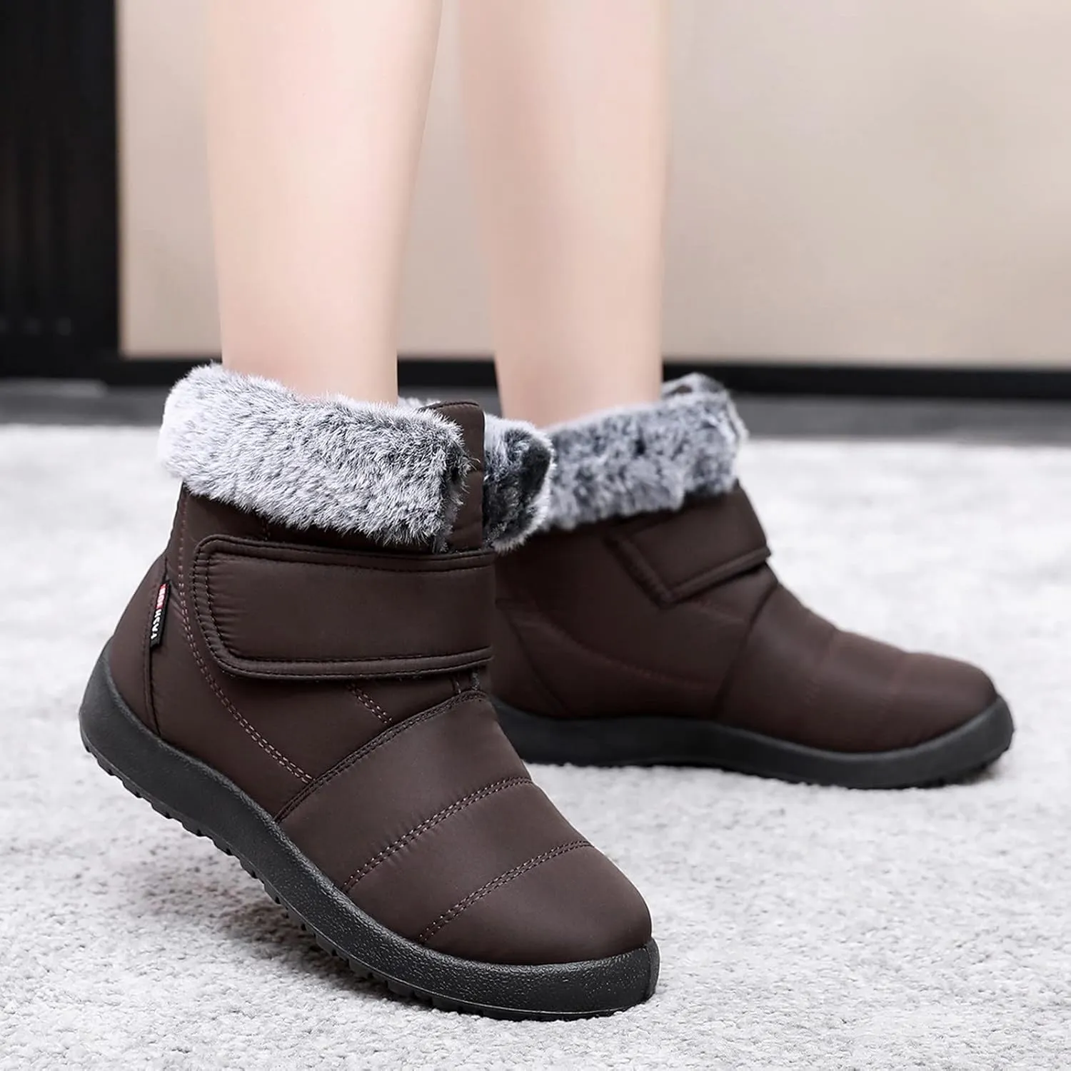 Womens Tall Snow Boots Waterproof Insulated Winter Ankle Dress Boots for Women Waterproof Snow Snow Boots Women Cute Women's Winter Ankle Booties Womens Leather Hiking Boots Waterproof