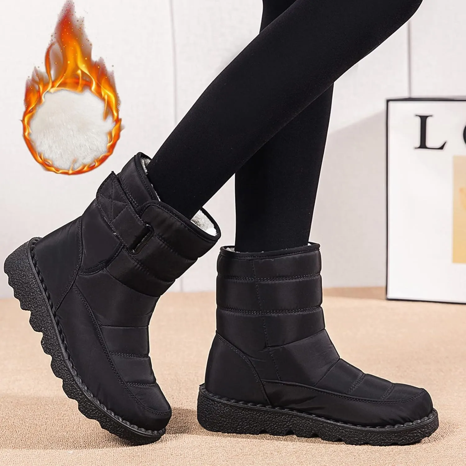 Women's Waterproof Snow Boots Lightweight Waterproof Snow Boots Women Winter Boots Waterproof Cold Weather Woman Winter Boots Knee High Wide Calf Plus Size Snow Boots Extra Wide Calf
