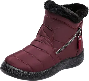 Women's Waterproof Snow Boots Zipper Snow Boots Women Waterproof Brown Waterproof Snow Boots Wide Boots for Winter Waterproof Women 2023 Tall Winter Boots for Women Snow