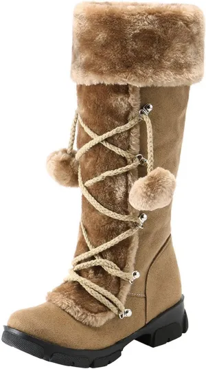 Womens Winter Shoes Wide Width Size 9.5 Woman Snow Boots Zapatos De Invierno Para Mujer Waterproof Boots for Women Women's Snow Boots Wide Calf Sales Clearance