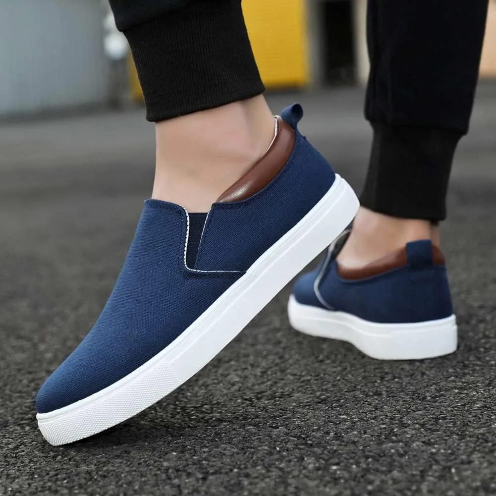 YAXE Men's Slip On Canvas Loafers Casual Skateboarding Shoes